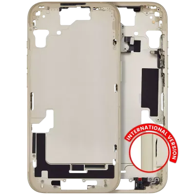 Середня рамка з дрібними деталями для iPhone 15 (EU / Global Version) (Aftermarket Plus) (жовтий)