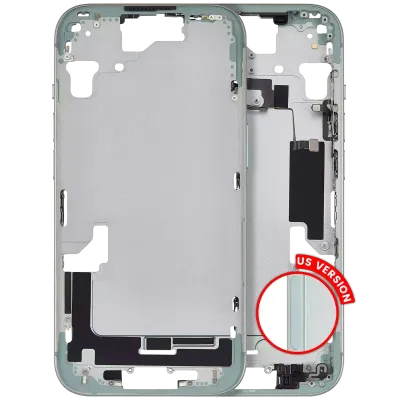 Середня рамка з дрібними деталями для iPhone 15 (US Version) (Aftermarket Plus) (зелений)