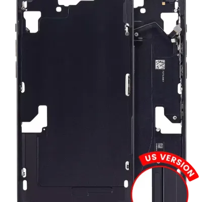 Середня рамка з дрібними деталями для iPhone 15 Plus (US Version) (Aftermarket Plus) (чорний)