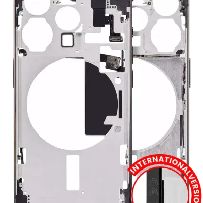 Mid-Frame Housing W/ Small Parts For iPhone 15 Pro (EU / Global Version) (Aftermarket Plus) (Black Titanium)