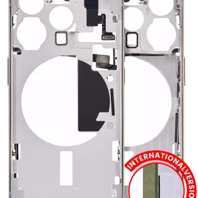 Mid-Frame Housing W/ Small Parts For iPhone 15 Pro (EU / Global Version) (Aftermarket Plus) (Natural Titanium)