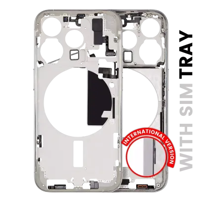 Mid-Frame Housing W/ Small Parts For iPhone 15 Pro (EU / Global Version) (Aftermarket Plus) (White Titanium)