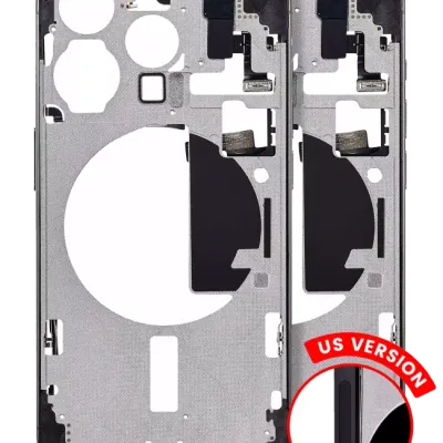 Mid-Frame Housing W/ Small Parts For iPhone 15 Pro (US Version) (Aftermarket Plus) (Black Titanium)