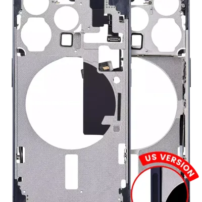 Mid-Frame Housing W/ Small Parts For iPhone 15 Pro (US Version) (Aftermarket Plus) (Blue Titanium)