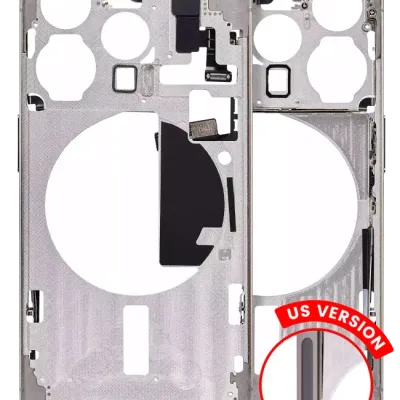 Mid-Frame Housing W/ Small Parts For iPhone 15 Pro (US Version) (Aftermarket Plus) (Natural Titanium)