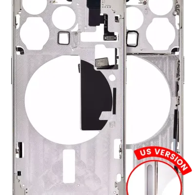 Mid-Frame Housing W/ Small Parts For iPhone 15 Pro (US Version) (Aftermarket Plus) (White Titanium)
