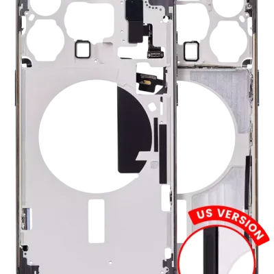 Mid-Frame Housing W/ Small Parts For iPhone 15 Pro Max (US Version) (Aftermarket Plus) (Black Titanium)