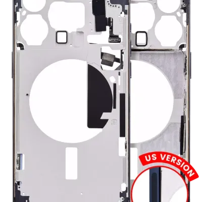 Mid-Frame Housing W/ Small Parts For iPhone 15 Pro Max (US Version) (Aftermarket Plus) (Blue Titanium)