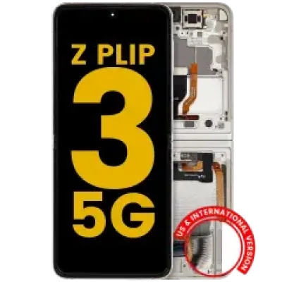 Дисплейний модуль (OLED) для Samsung Galaxy Z Flip 3 5G (US & International) (Refurbished) (білий)