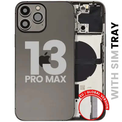 Back Housing W/ Small Parts For iPhone 13 Pro Max (EU / Global Version) (Used OEM Pull: Grade C) (Graphite)
