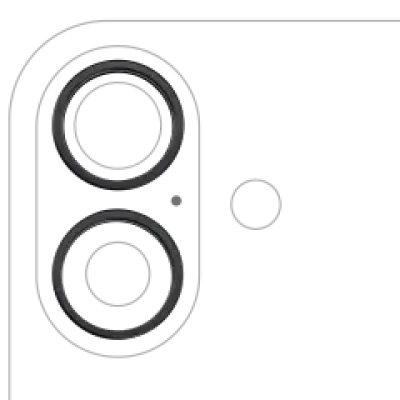 Рамка основної камери для iPhone 16 / 16 Plus (чорний) (2 шт)