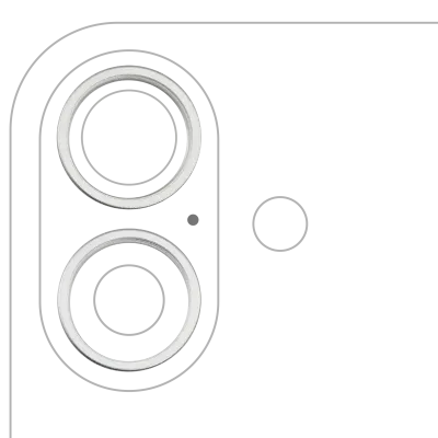 Рамка основної камери для iPhone 16 / 16 Plus (білий) (2 шт)
