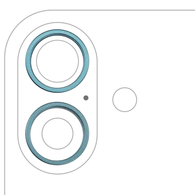 Back Camera Bezel Ring Only For iPhone 16 / 16 Plus (Teal) (2 Piece Set)