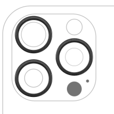 Рамка основної камери для iPhone 16 Pro / 16 Pro Max (Black Titanium) (3 шт)