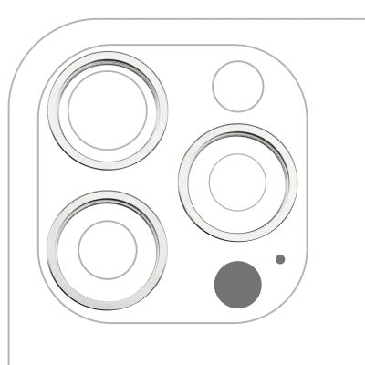 Back Camera Bezel Ring Only For iPhone 16 Pro / 16 Pro Max (White Titanium) (3 Piece Set)