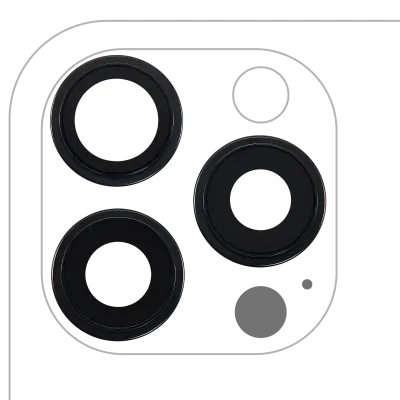 Back Camera Lens With Bracket & Bezel For iPhone 16 Pro / 16 Pro Max (3 Piece Set) (Premium) (Black Titanium)