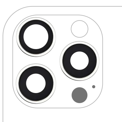 Back Camera Lens With Bracket & Bezel For iPhone 16 Pro / 16 Pro Max (3 Piece Set) (Premium) (White Titanium)
