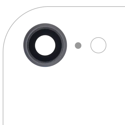 Back Camera Lens With Bracket & Bezel For iPhone 8 / SE (2020) / SE (2022) (Real Sapphire) (Premium) (Space Gray) (10 Pack)