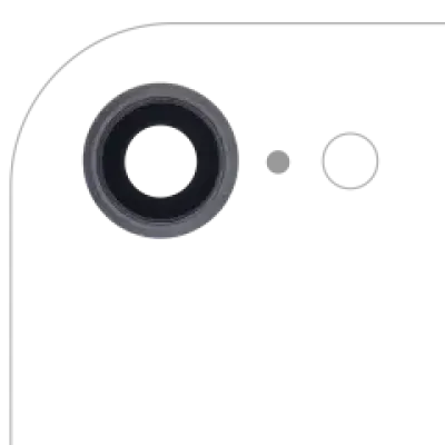 Скло камери з кріпленням і рамкою для iPhone 8 / SE (2020) / SE (2022) (Real Sapphire) (Premium) (Space Gray) (10 шт)