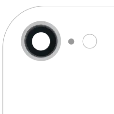 Скло камери з кріпленням і рамкою для iPhone 8 / SE (2020) / SE (2022) (Real Sapphire) (Premium) (сріблястий) (10 шт)
