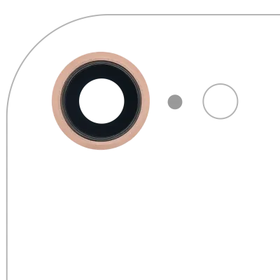 Скло камери з кріпленням і рамкою для iPhone 8 (Real Sapphire) (Premium) (золотий) (10 шт)