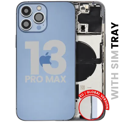 Back Housing W/ Small Parts For iPhone 13 Pro Max (EU / Global Version) (Used OEM Pull: Grade C) (Sierra Blue)