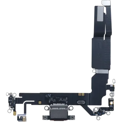 Charging Port Flex Cable For iPhone 16 (EU / UK / CA) (Genuine OEM) (Black)