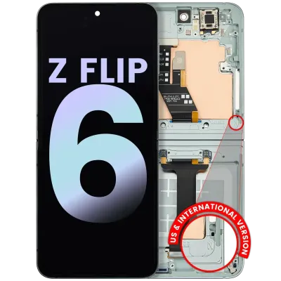 Внутрішній дисплейний модуль (OLED) з рамкою для Samsung Galaxy Z Flip 6 5G (US & International) (Service Pack) (Mint)