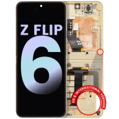 Внутрішній дисплейний модуль (OLED) з рамкою для Samsung Galaxy Z Flip 6 5G (US & International) (Service Pack) (Yellow)