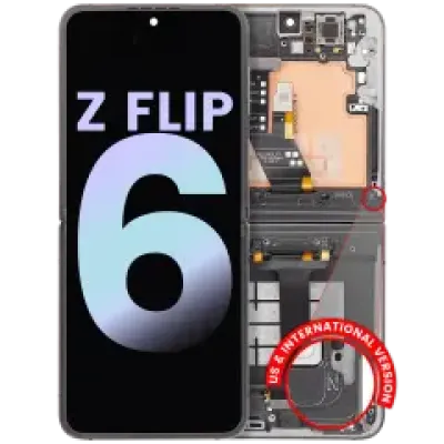 Внутрішній дисплейний модуль (OLED) з рамкою для Samsung Galaxy Z Flip 6 5G (US & International) (Service Pack) (Silver Shadow)