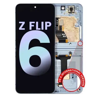 Внутрішній дисплейний модуль (OLED) з рамкою для Samsung Galaxy Z Flip 6 5G (US & International) (Service Pack) (синій)