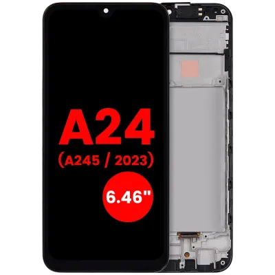 Дисплейний модуль OLED з рамкою для Samsung Galaxy A24 4G (A245 / 2023) (6.46") (Aftermarket Plus) (усі кольори)