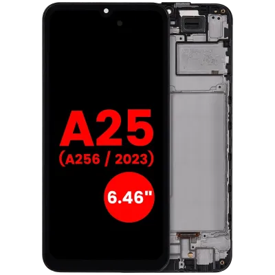Дисплейний модуль OLED з рамкою для Samsung Galaxy A25 5G (A256 / 2023) (6.46") (Aftermarket Plus) (усі кольори)