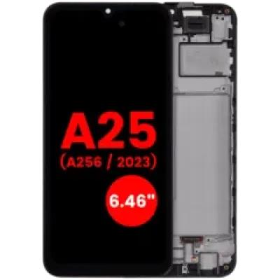 Дисплейний модуль OLED з рамкою для Samsung Galaxy A25 5G (A256 / 2023) (6.46") (Aftermarket Plus) (усі кольори)