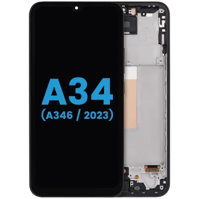 Дисплейний модуль (LCD) з рамкою для Samsung Galaxy A34 5G (A346 / 2023) (Aftermarket: incell) (графітовий)