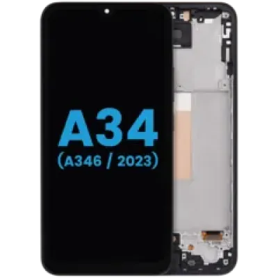 Дисплейний модуль (LCD) з рамкою для Samsung Galaxy A34 5G (A346 / 2023) (Aftermarket: incell) (графітовий)
