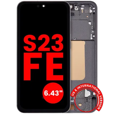 Дисплейний модуль OLED з рамкою для Samsung Galaxy S23 FE 5G (US & International Version) (6.43") (Aftermarket Plus) (графітовий)