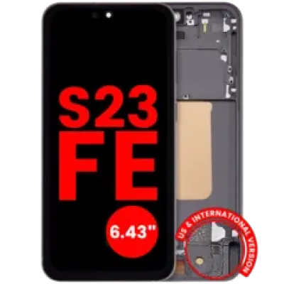 Дисплейний модуль OLED з рамкою для Samsung Galaxy S23 FE 5G (US & International Version) (6.43") (Aftermarket Plus) (графітовий)