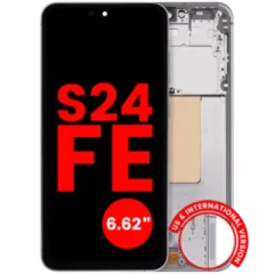 Дисплейний модуль OLED з рамкою для Samsung Galaxy S24 FE 5G (US & International Version) (6.62") (Aftermarket Plus) (сірий)