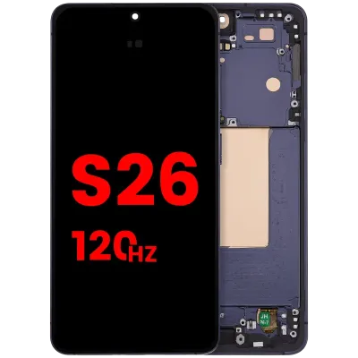 Дисплейний модуль OLED з рамкою для Samsung Galaxy S26 5G (US & International) (Aftermarket Plus) (120Hz) (чорний)