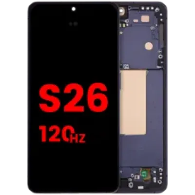 Дисплейний модуль OLED з рамкою для Samsung Galaxy S26 5G (US & International) (Aftermarket Plus) (120Hz) (чорний)