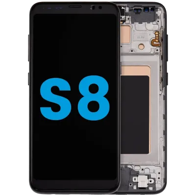 Дисплейний модуль (LCD) з рамкою (без датчика відбитків) для Samsung Galaxy S8 (US & International) (Aftermarket: Incell) (Midnight Black)