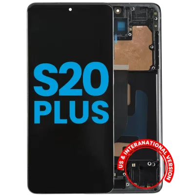 Дисплейний модуль (LCD) з рамкою для Samsung Galaxy S20 Plus 5G (без сенсора відбитків пальців) (US & International) (Aftermarket: Incell) (Cosmic Black)