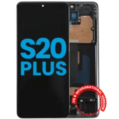 Дисплейний модуль (LCD) з рамкою для Samsung Galaxy S20 Plus 5G (без сенсора відбитків пальців) (US & International) (Aftermarket: Incell) (Cosmic Black)