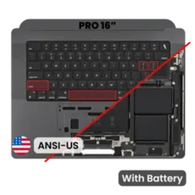 Топкейс з акумулятором і клавіатурою (ANSI US) для MacBook Pro 16" A2991 (2023) (Used OEM Pull: Grade A) (Space Black)