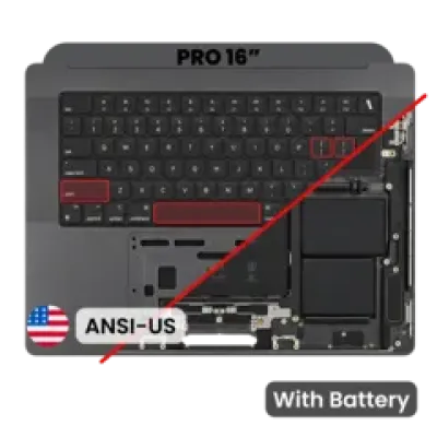 Топкейс з акумулятором і клавіатурою (ANSI US) для MacBook Pro 16" A2991 (2023) (Used OEM Pull: Grade B) (Space Black)