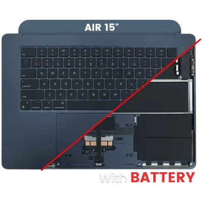 Топкейс з акумулятором і клавіатурою (ANSI US) для MacBook Air 15" A3114 (2024) (Used OEM Pull: Grade A) (Midnight)