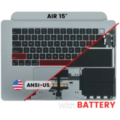 Топкейс з акумулятором і клавіатурою (ANSI US) для MacBook Air 15" A3114 (2024) (Used OEM Pull: Grade A) (Space Gray)