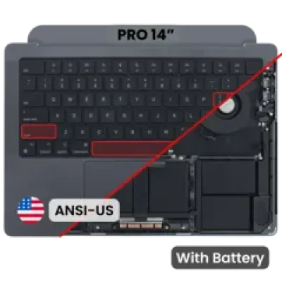 Топкейс з акумулятором і клавіатурою (ANSI US) для MacBook Pro 14" A2992 (2023) (Used OEM Pull: Grade A) (Space Black)