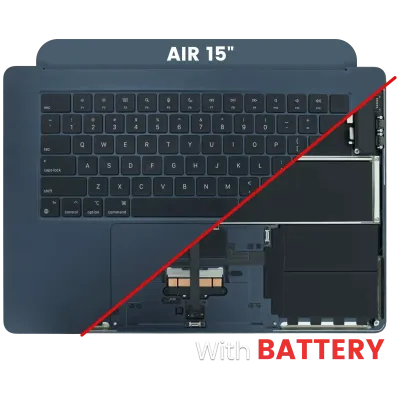 Топкейс з акумулятором і клавіатурою (ANSI US) для MacBook Air 15" A2941 (2023) (Used OEM Pull: Grade A) (Midnight)